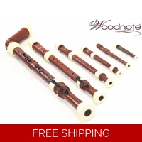 Woodnote 6 pieces Pro. Twin Color Wood Grain/Ivory Recorder Set